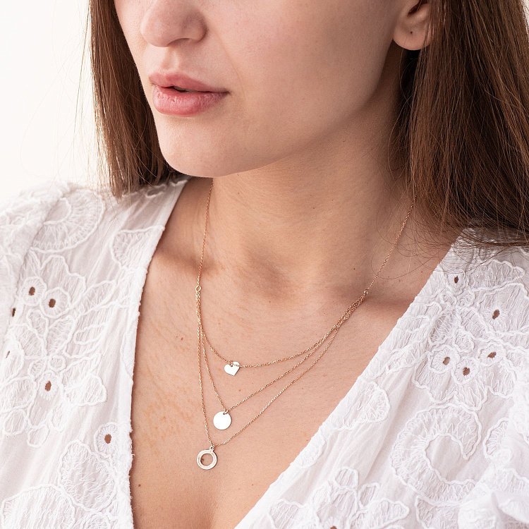 Кольє "Серце і кола" в червоному золоті кол01651 від ювелірного магазину Онікс - 4