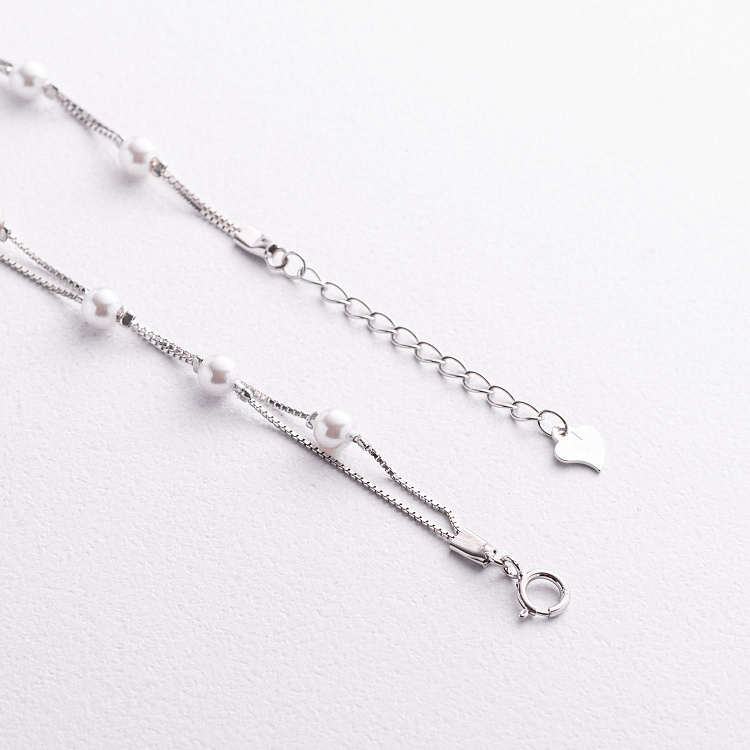 Срібний браслет з перлами 141907 від ювелірного магазину Онікс - 2