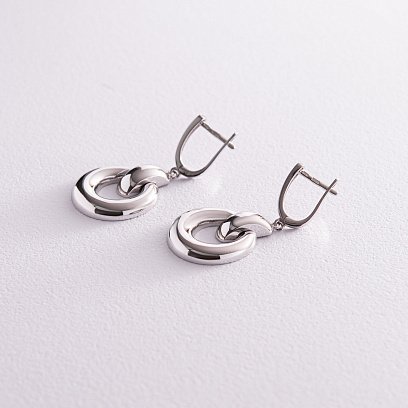 Сережки "Дакота" у білому золоті с08113 №4