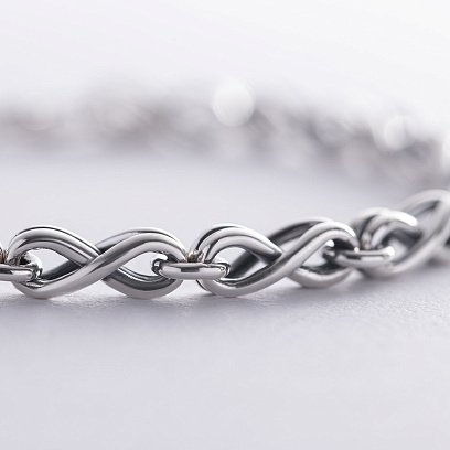 Чоловічий срібний браслет "Нескінченність" 141655 №8