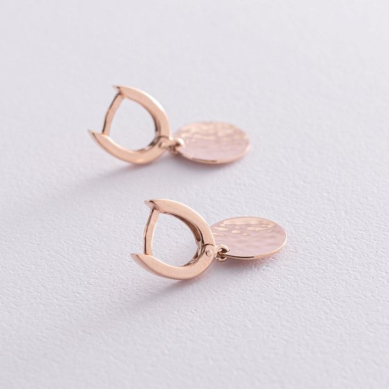 Серьги "Солнечные зайчики" в красном золоте с06749 №2