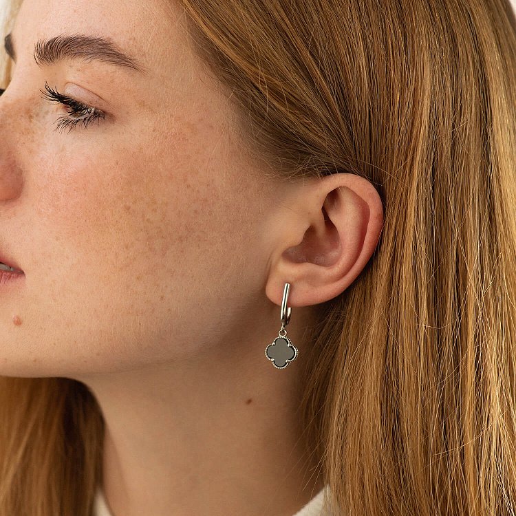 Срібні сережки "Конюшина" 122809m від ювелірного магазину Онікс - 1