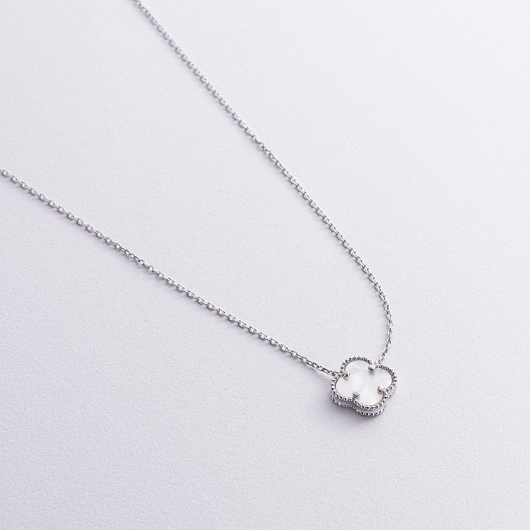 Срібне кольє "Конюшина" (перламутр) 181303 - 2 Срібне кольє "Конюшина" (перламутр) 181303 від ювелірного магазину Онікс - 2