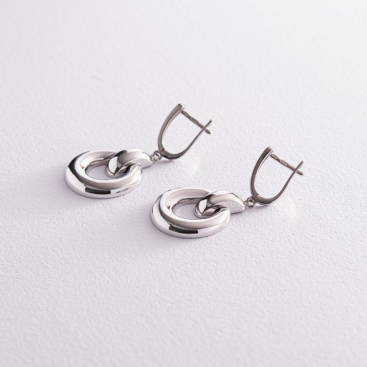 Сережки "Дакота" у білому золоті с08113 від ювелірного магазину Онікс - 3