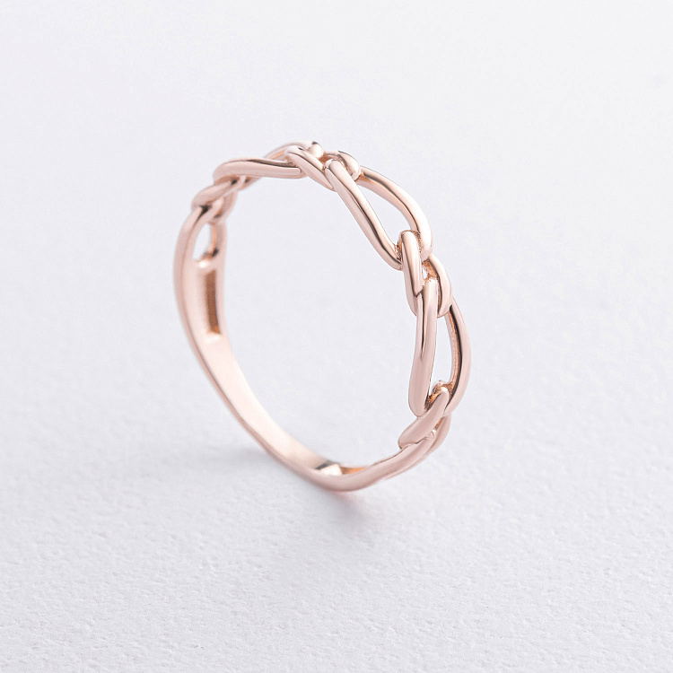 Кольцо "Цепочка" в красном золоте к08509 от ювелирного магазина Оникс