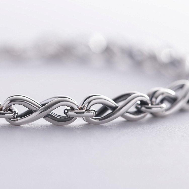 Чоловічий срібний браслет "Нескінченність" 141655 від ювелірного магазину Онікс - 7
