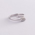 Серебряное кольцо "Спичка" (фианиты) 112594 от ювелирного магазина Оникс