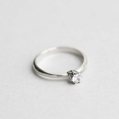 Золотое помолвочное кольцо (фианит) к05981 №6