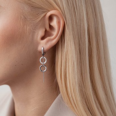 Асиметричні срібні сережки 4982 №4