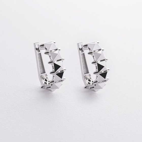 Серьги "Clara" в белом золоте с09423