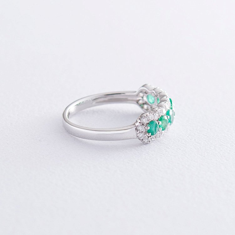 Золотое кольцо с изумрудами и бриллиантами MR14882gm от ювелирного магазина Оникс - 2