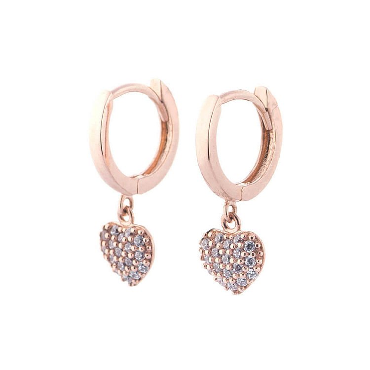 Золотые детские серьги "Сердечки" с04848 от ювелирного магазина Оникс - 1