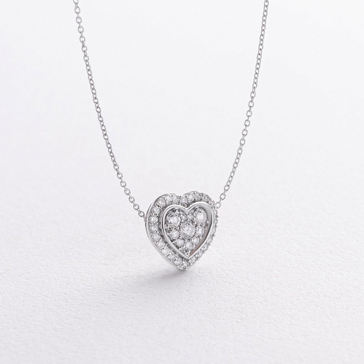 Золоте кольє "Сердечко" з діамантами колб0144ca від ювелірного магазину Онікс