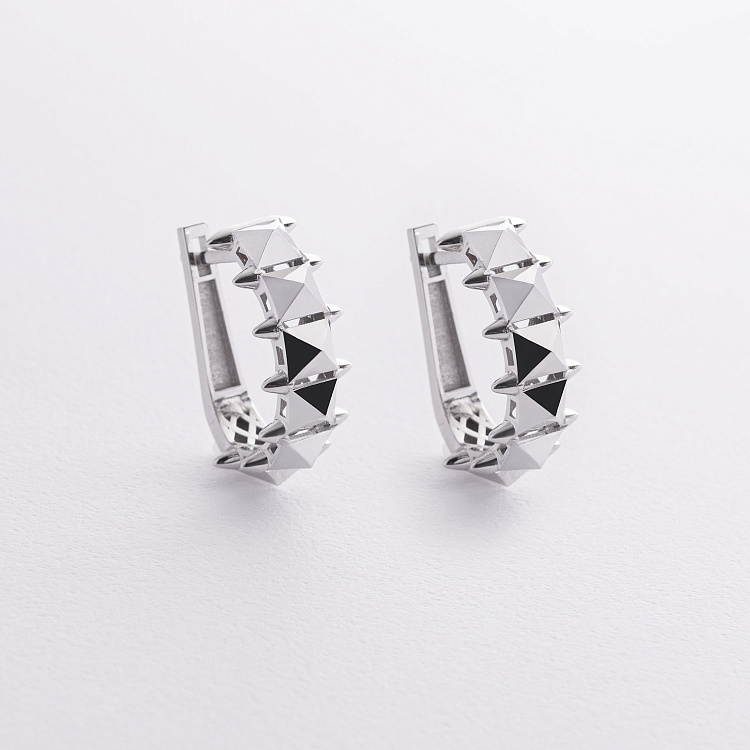 Серьги "Clara" в белом золоте с09423 от ювелирного магазина Оникс