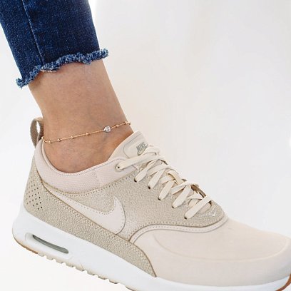 Золотой браслет на ногу с сердечками б04024 №5