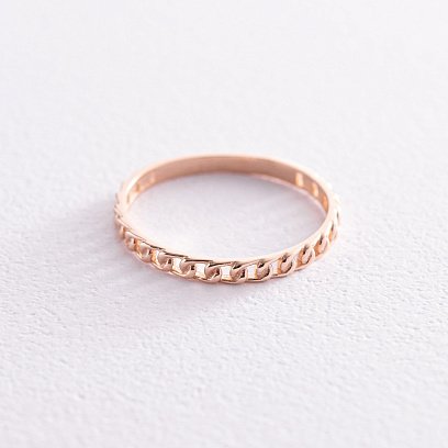 Каблучка "Ланцюжок" у червоному золоті к07156 №6