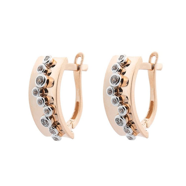 Золоті сережки (фіаніти) с05358 від ювелірного магазину Онікс