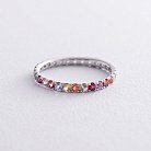 Золотое кольцо с разноцветными сапфирами и бриллиантами кб0504gl от ювелирного магазина Оникс - 2