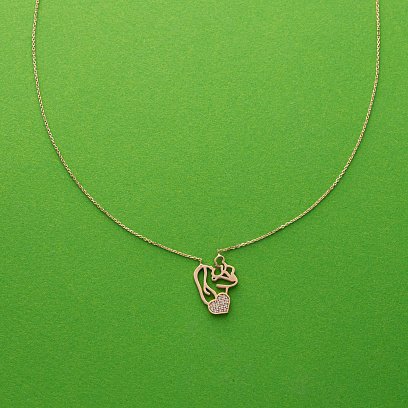 Золоте кольє "Мама з дитиною" (фіаніти)  кол01101 №5