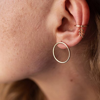 Золоті сережки "Кругообіг" (2.0 см) с07789 №15