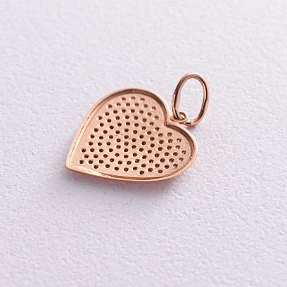 Золотой кулон "Сердечко" с фианитами п03015 №3