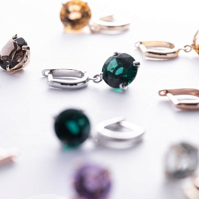 Золоті сережки "Захоплення" з цитрином с05297 №3