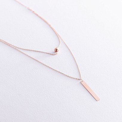 Кольє з кулькою в червоному золоті (можливе гравіювання) кол01718 №6