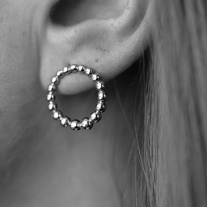 Серебряные серьги - пусеты "Легкость" 122746 №3