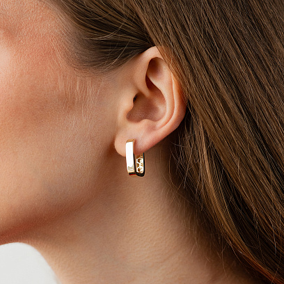 Сережки "Jane" у жовтому золоті с09774 №2