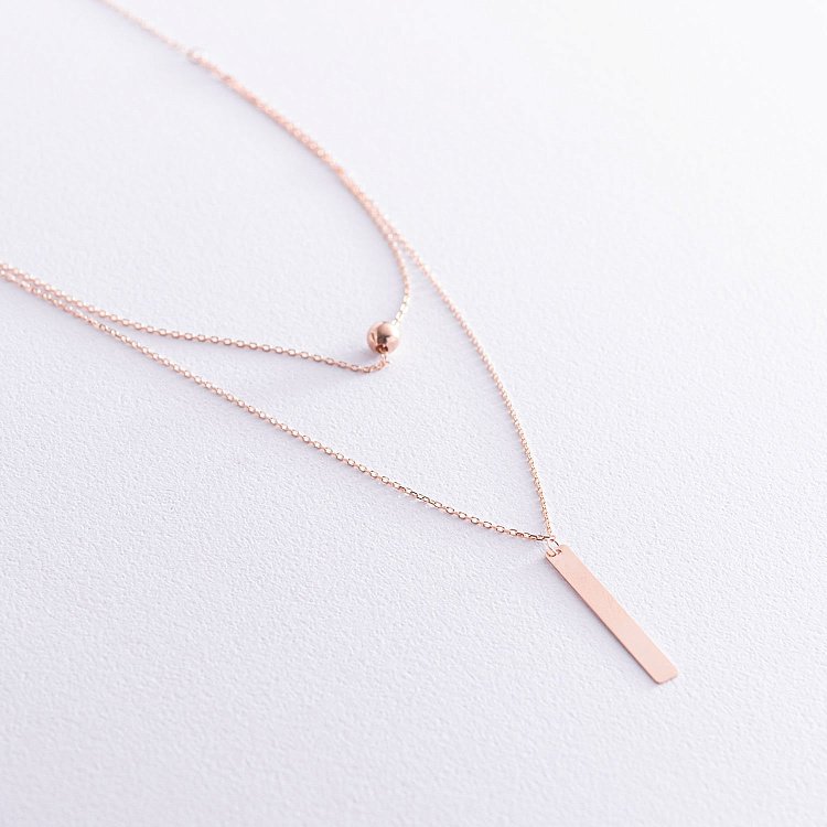 Кольє з кулькою в червоному золоті (можливе гравіювання) кол01718 від ювелірного магазину Онікс - 7