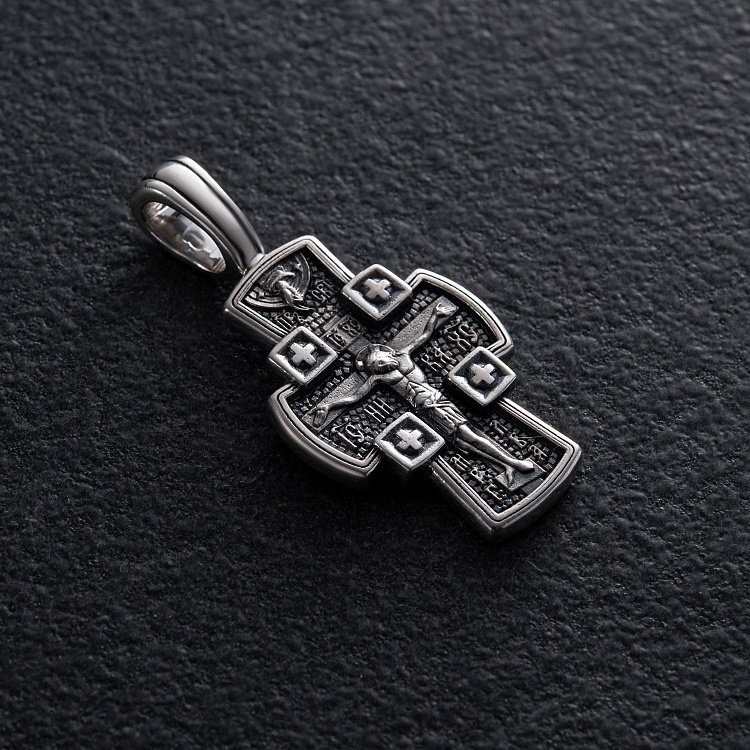 Православный крест "Распятие Господне. Ангел Хранитель" 131017 от ювелирного магазина Оникс - 1