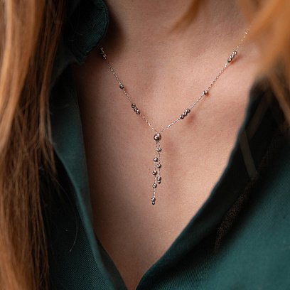 Срібне кольє "Кульки" 181204 №4