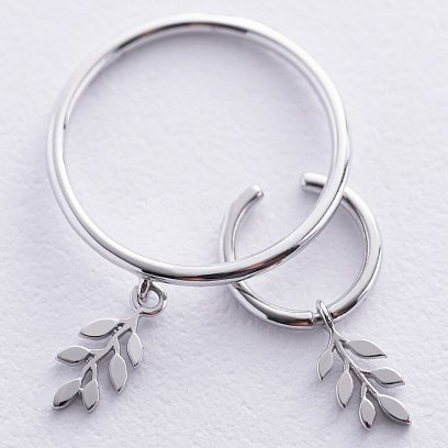 Каффа "Гілочка" у білому золоті с08047 №2