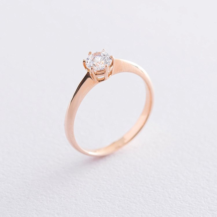 Золота заручальна каблучка (цирконій Swarovski) к06223 від ювелірного магазину Онікс