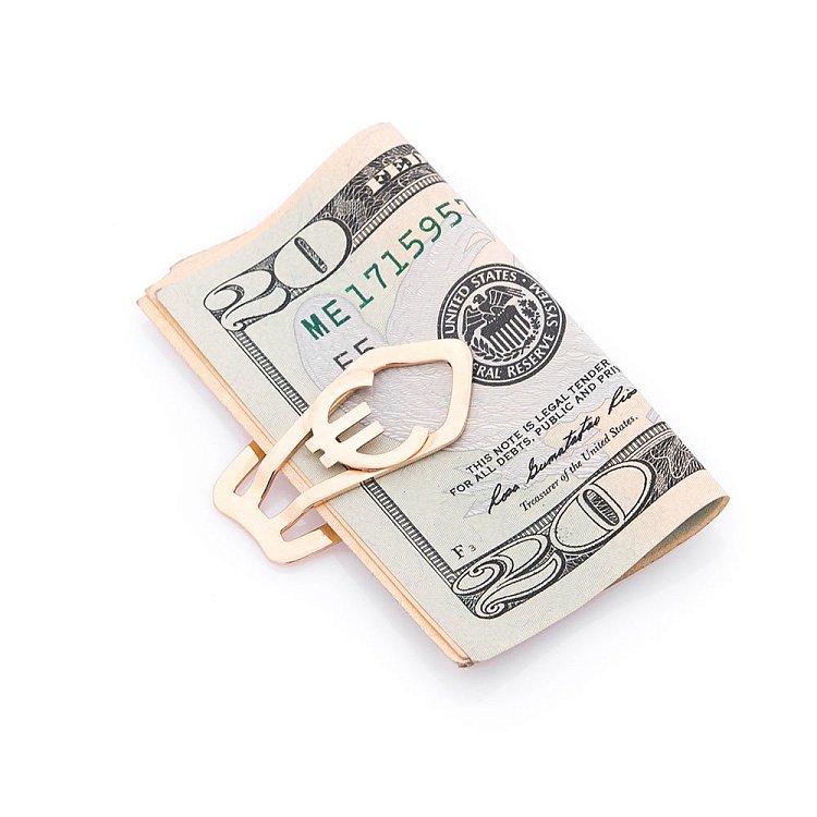 Золотой зажим для денег "Эвро" заж00003э от ювелирного магазина Оникс - 1