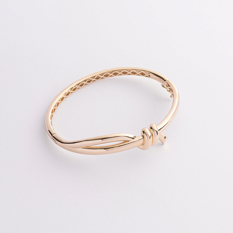 Жесткий браслет "Brigitte" в желтом золоте б05743 от ювелирного магазина Оникс - 2