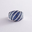 Золотое кольцо с синим сапфиром и бриллиантами MR15111gm от ювелирного магазина Оникс