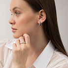 Золотые серьги - кольца (бриллианты) сб0641ca от ювелирного магазина Оникс - 1