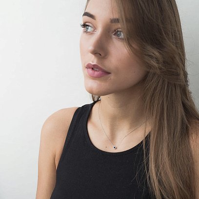 Золотое колье с сапфиром и бриллиантами колб0012ca №5