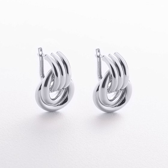 Сережки "Jessica" у білому золоті с09682