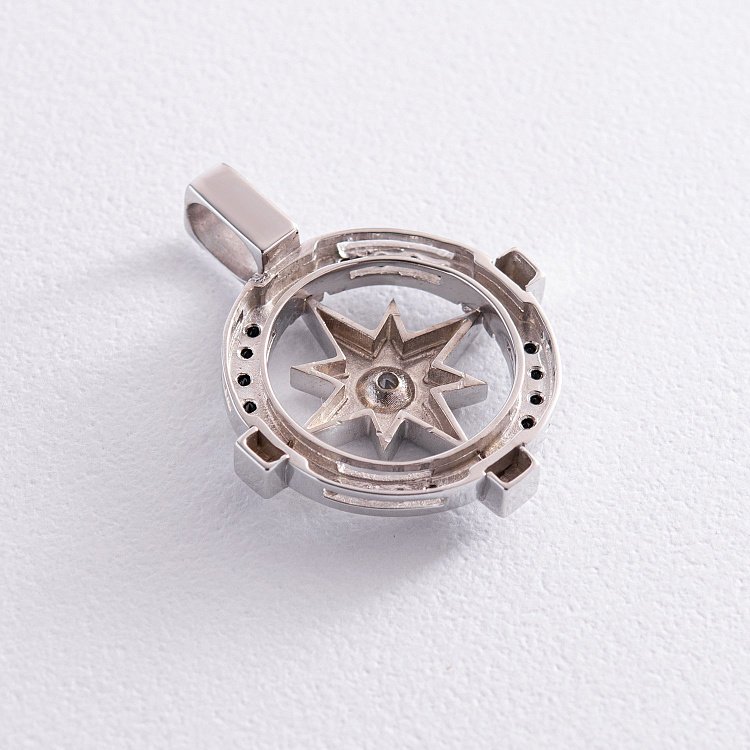 Срібний кулон "Роза вітрів" (фіаніти) п2508р від ювелірного магазину Онікс - 2