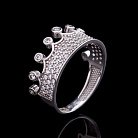 Золотое кольцо "Корона" с фианитами к04264 от ювелирного магазина Оникс - 5