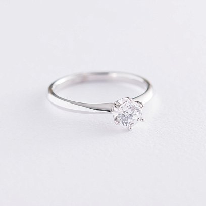 Заручальна каблучка в білому золоті (куб. цирконій Swarovski) к06322 №3