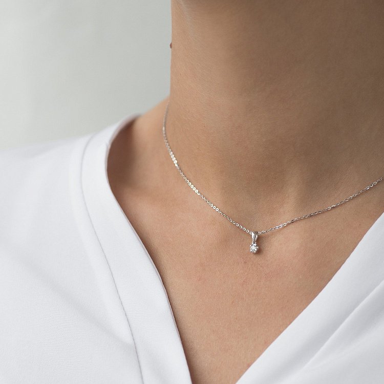 Золотая подвеска с бриллиантом пб0204mr от ювелирного магазина Оникс - 1