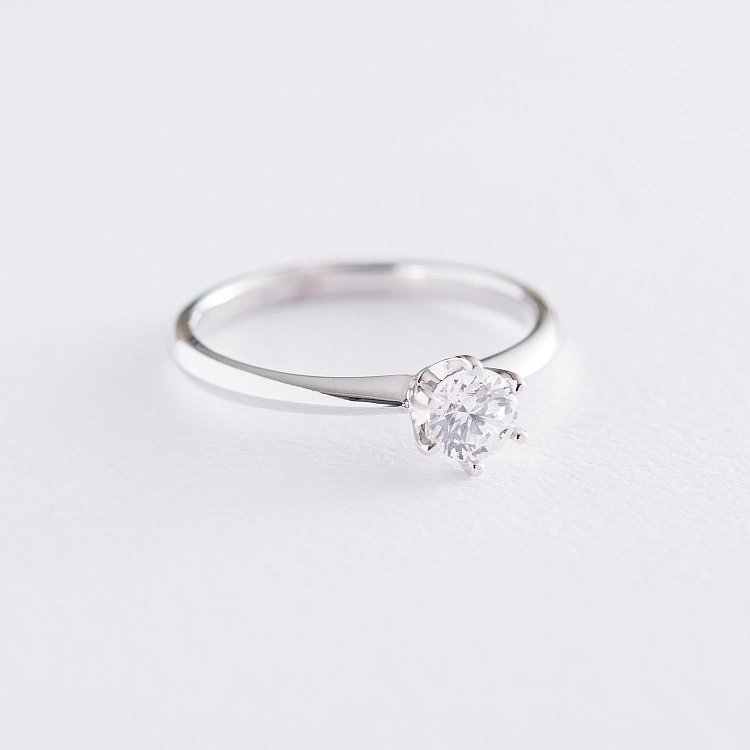 Заручальна каблучка в білому золоті (куб. цирконій Swarovski) к06322 - 2 Заручальна каблучка в білому золоті (куб. цирконій Swarovski) к06322 від ювелірного магазину Онікс - 2