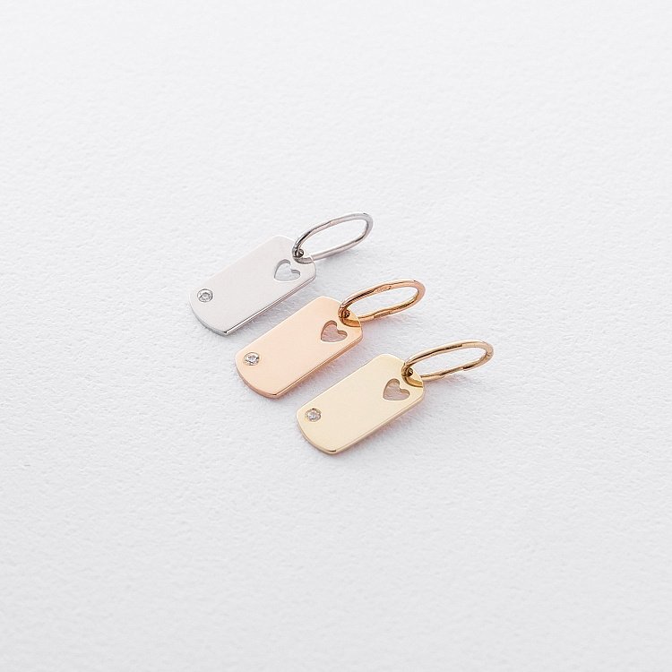 Кулон "Сердечко" для гравировки (желтое золото) п03269 от ювелирного магазина Оникс - 5