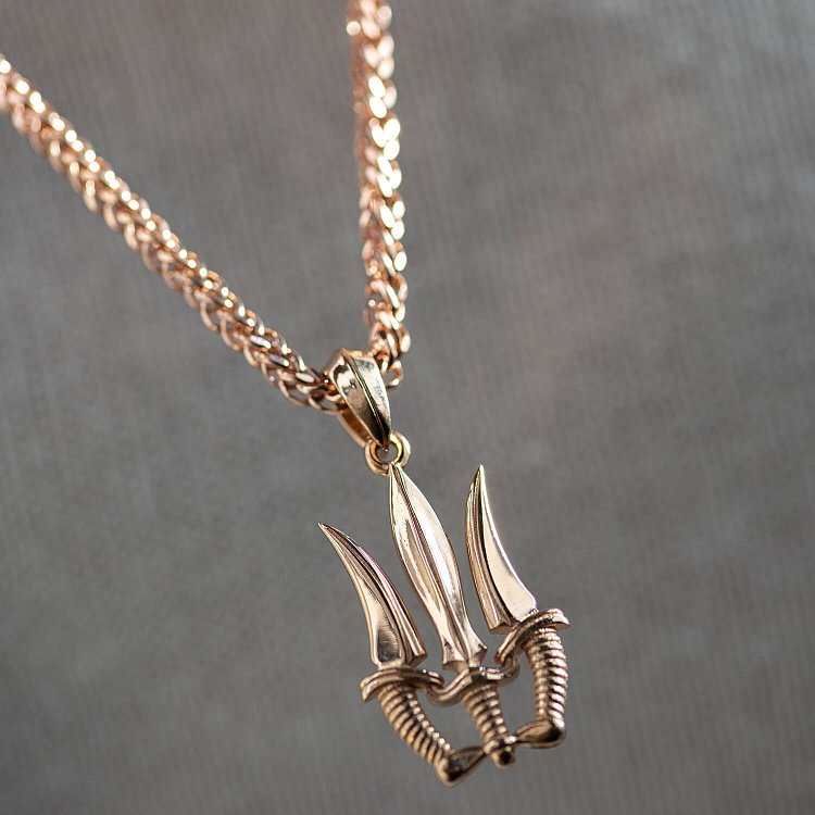 Підвіска "Тризуб с кинжалами" в червоному золоті п03904 від ювелірного магазину Онікс - 2