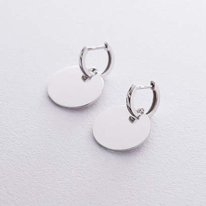 Золотые серьги Большие монетки с06508 №4