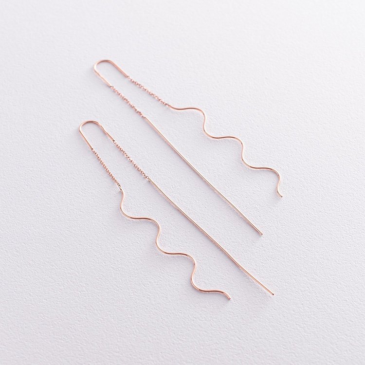 Сережки - протяжки "Міллі" в червоному золоті с07380 від ювелірного магазину Онікс - 3