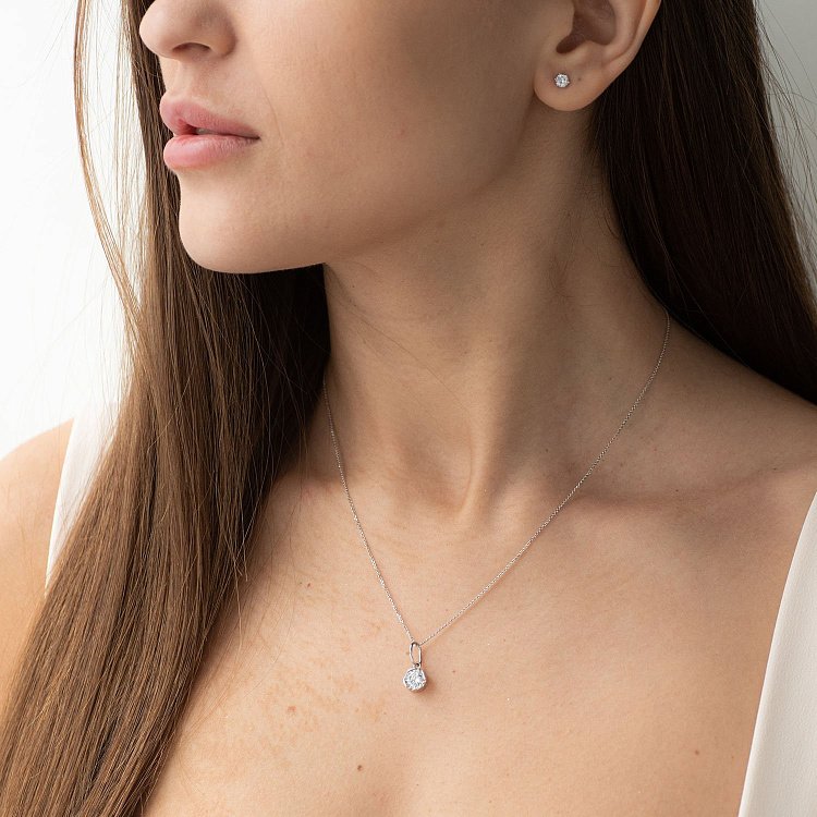 Золотий кулон з фіанітом п02023 від ювелірного магазину Онікс - 1